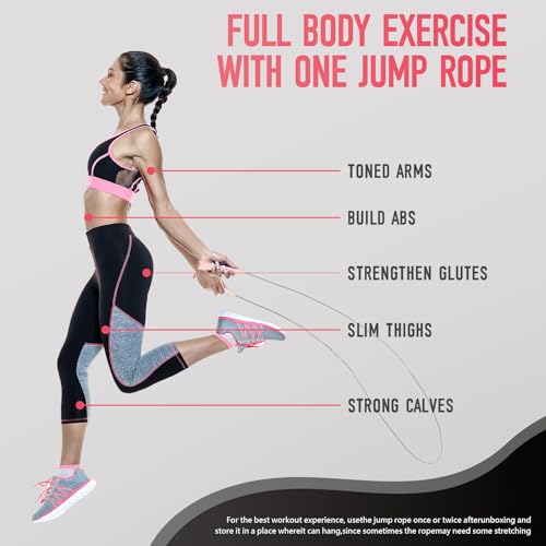 CINDALOG 2 Pack Jump Rope for Kids, Lightweight Adjustable Jump Rope for Fitness, Tangle-Free Skipping Rope Speed Jumping ...