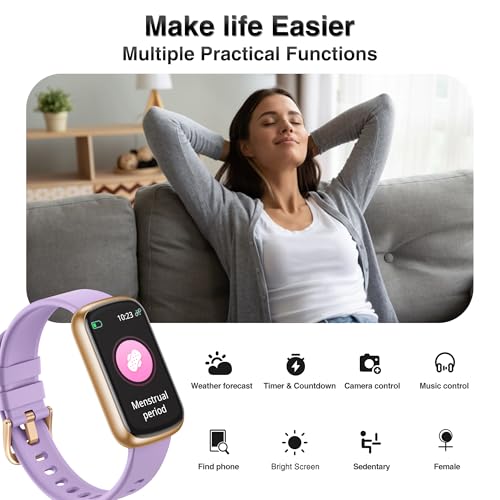 Fitness Tracker, Smart Watches for Women Men with 24/7 Heart Rate/Blood Pressure/Blood Oxygen Monitor, Sleep Tracker, Calo...