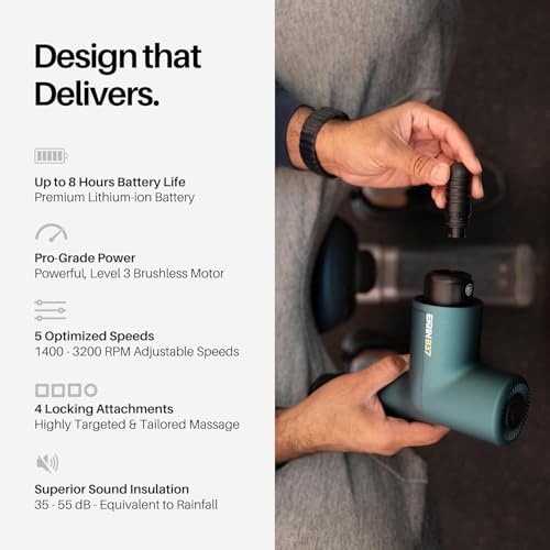 Ekrin Athletics B37v2 Massage Gun - Deep Tissue Massage with High-Powered Brushless Motor - Ergonomic Back Massager for Pa...