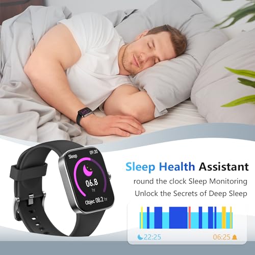 UMAwangfit Smart Watch for Men Women, 1.85" HD Touchscreen Fitness Tracker, Bluetooth Notifications/Calls, IP68 Waterproo...