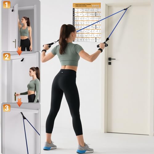Readaeer Resistance Bands, Exercise Bands for Working Out, Work Out Bands with Handles for Men and Women for Indoor and Ou...