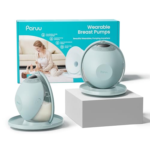 Paruu P20 Hands-Free Wearable Electric Breast Pump - 4 Modes & 12 Suction Levels, 19/21/24mm Double-Sealed Flanges, Visibl...