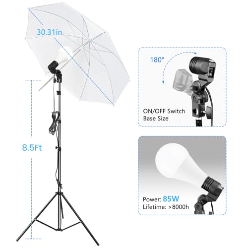 SLOW DOLPHIN 10 x 8.5 ft Photography Photo Video Studio Background Stand Support Kit with Muslin Backdrop (White Black), 5...