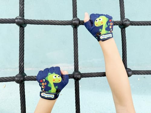 Boyiexin Kids Half Long Finger Climbing Gloves for Age 1-10 Boys Girls Gymnastics Monkey Bars, Good Grip Control Gloves fo...