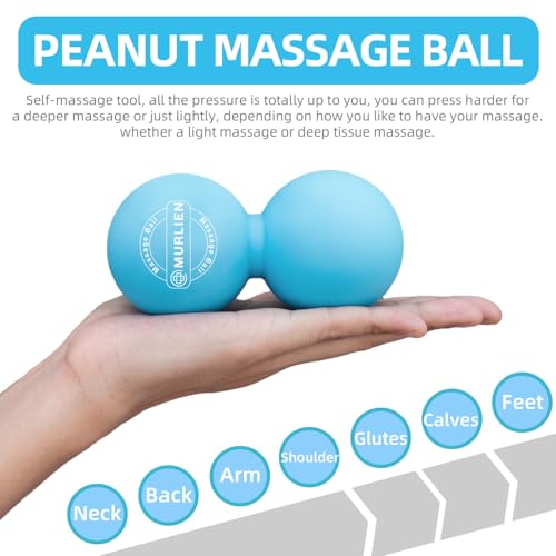 MURLIEN Peanut Massage Ball, Double Lacrosse Ball for Myofascial Release, Trigger Point Therapy, Muscle Relief, Acupoint M...