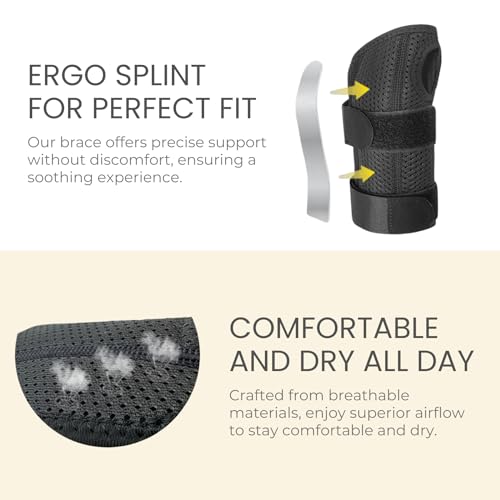 Bracoo Wrist Brace for Carpal Tunnel Day & Night, Adjustable Wrist Support Wrap with Splint, For Women Men, Fit Right Left...