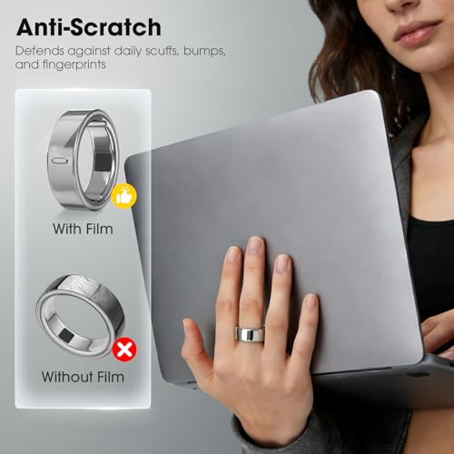 sylacor Ultra-Thin Clear Cover for Oura Ring Gen 4/4 Ceramic/Gen 3, Invisible Anti-Scratch Protective Film, Slim Smart Rin...