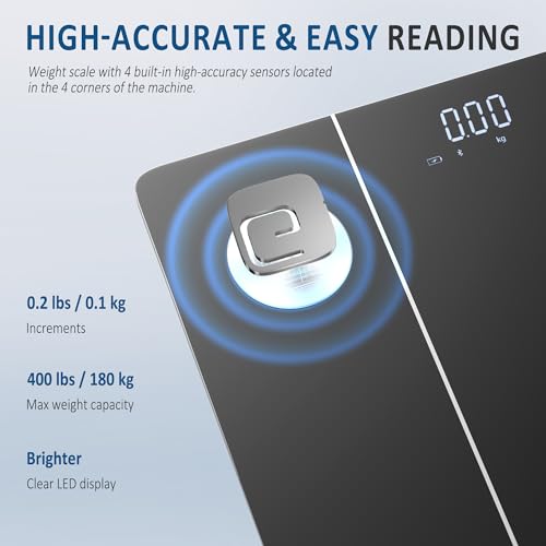 Elevon Smart Scale for Body Weight, Digital Bathroom Scale with LED Display, 12 Body Composition Metrics, Body Fat BMI Hea...