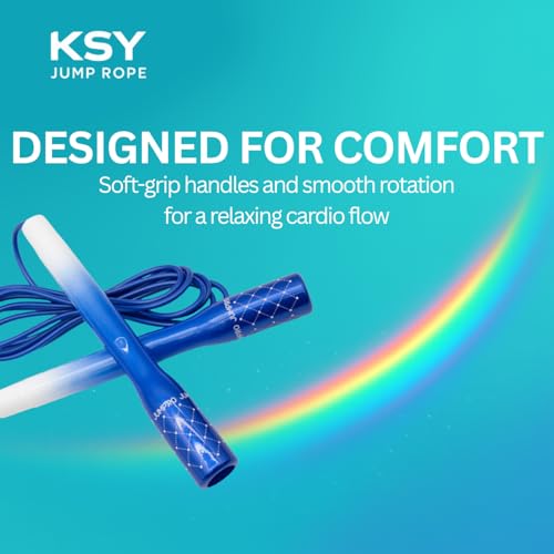 Jump Rope for Women (Rainbow Series) – Adjustable Cardio Rope for Women’s Fitness & Home Workouts | Soft-Grip Handles, Smo...