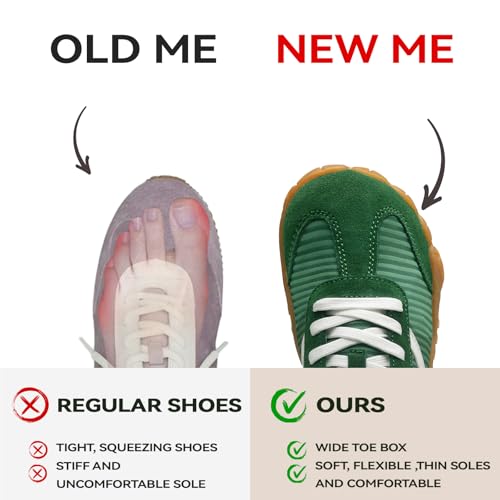 Barefoot Shoes Women Casual Sneakers,Wide Toe Box Shoes Women Zero Drop Barefoot Shoe Men,Minimalist Trail Running Shoe,No...