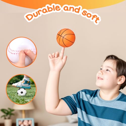 LovesTown Sports Balls for Kids, 5 Pack Inflatable Playground Balls Rubber Kickballs Dodgeballs with Duffle Bag, for Kids ...