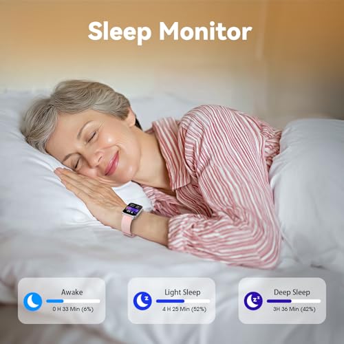 DAVIKO Pedometer Watch Senior Friendly No App/Phone Required,Waterproof Fitness Tracker Watch with Heart Rate Sleep Monito...