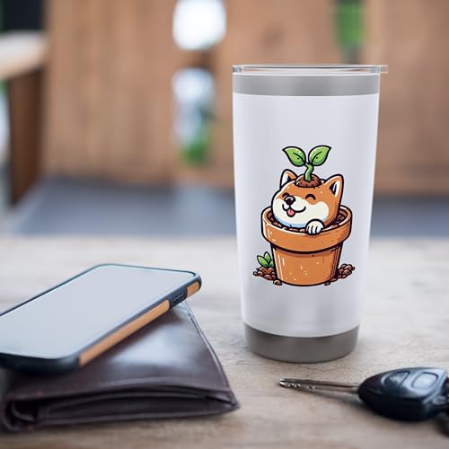 Shiba Inu Planter Gardening Dog Lover Stainless Steel Insulated Tumbler