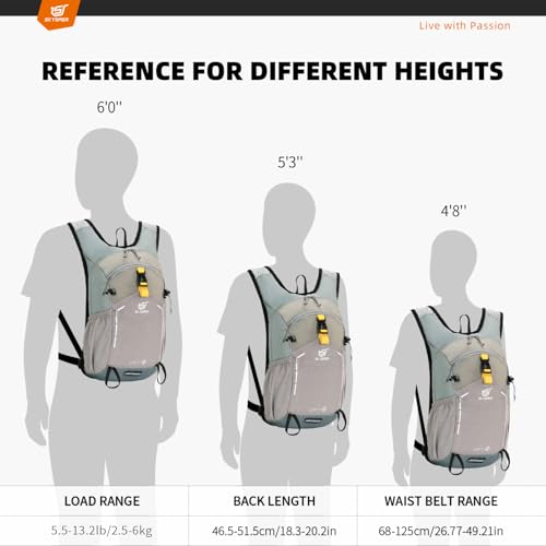 SKYSPER Small Hiking Backpack - 15L Travel Daypack Lightweight Bag Water Resistant Hiking Backpacks for Women Men