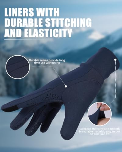 Aegend Lightweight Winter Gloves for Men Women, Warm Running Gloves Touchscreen Thermal Glove Liners for Cold Weather Driv...