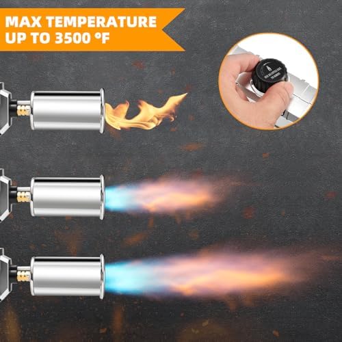 Powerful Propane Torch Gun, Flamethrower With Adjustable Flame, 800,000BTU Blow Torch for Campfire, Fire Pit Starter, Fun Gift (Propane Tank Not Included)