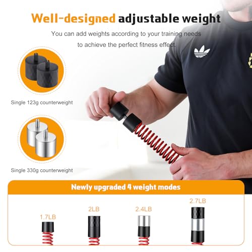 Tasdurian Upgraded Ropeless Exercise Rope 2.0 for Exercise Workout 4 Adjustable Weight Levels Jump Rope Portable Strength ...