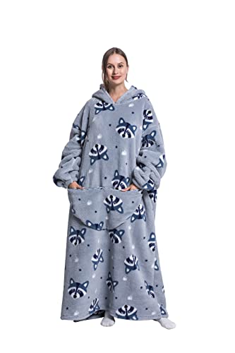 ZXIMU Blanket Hoodie Long,Extra Long Wearable Blanket Oversized Hoodie Blanket Hoodies for Women Snuggle Blankets for Women