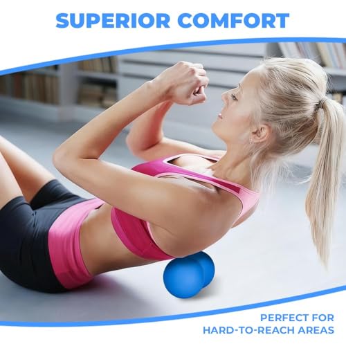 KYKJEYDD Peanut Massage Ball-Double Lacrosse Ball for Deep Tissue Massage & Myofascial Release Medium Density Trigger Poin...
