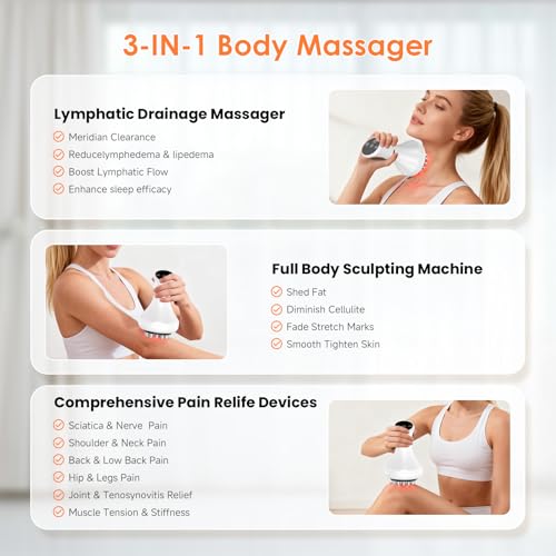 Body Sculpting Machine, Lymphatic Drainage Massager & Anti Cellulite Massage Tool, Helps Reduce Stretch Marks & Cellulite,...