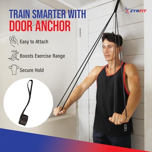 ZYNFIT Pull Up Bands, Resistance Bands Set with Door Anchor, 5-Level Pull Up Assistance Bands for Working Out, Workout Ban...