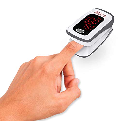 Fingertip Pulse Oximeter, Blood Oxygen Saturation Monitor (SpO2) with Pulse Rate Measurements and Pulse Bar Graph, Portabl...