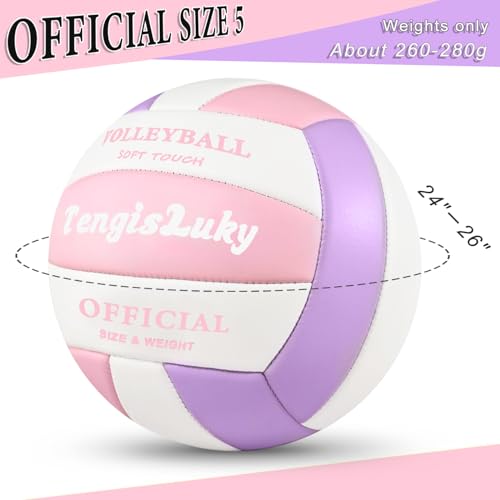 Soft Touch Volleyball Kit - Official Size 5 PU Leather Volleyball - for Outdoor/Indoor Play/Beach Game/Gym Training for Yo...