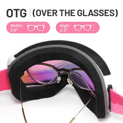 Supertrip Ski Goggles for Women Men, Anti-Fog UV Protection Snow Goggles Snowboard Goggles for Adult Youth