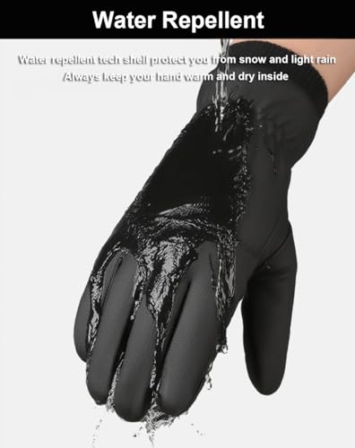 SUJAYU Winter Snow Gloves Men Women, Snowmobile Glove Mens Ski Gloves, Waterproof Warm Touchscreen, Suitable for Running D...