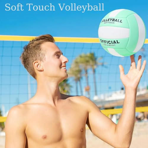 ZLY Volleyball,Official Size 5 Volleyballs for Indoor Outdoor,Soft Touch Volleyballs for Beach Play Pool Training Game wit...