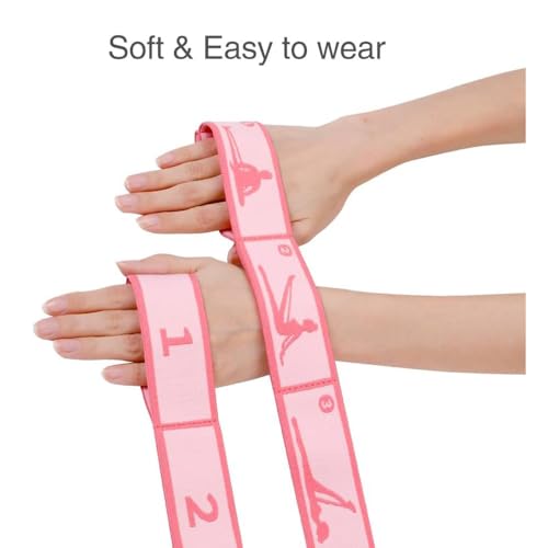 2 PCS Kids Stretching Strap - 8-Loop Adjustable Stretch Bands for Dance, Ballet, Yoga, Gymnastics Workout, Children‘s Fitn...