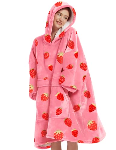 KFUBUO Wearable Blanket Hoodie for Adults Sherpa All Patterns Oversized Sweatshirt Blanket with Pockets Cute Birthday Gift...