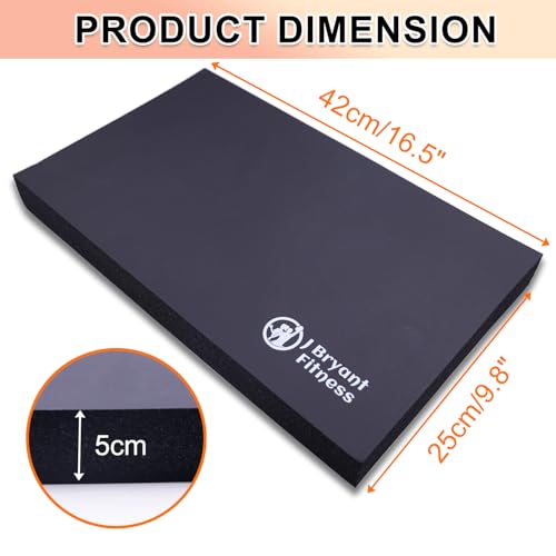 J Bryant 5cm Extra Thick Non-Slip Nordic Curl Pad - Foam Exercise Mat for Knees/Elbows, Yoga, Physical Therapy & Home Work...