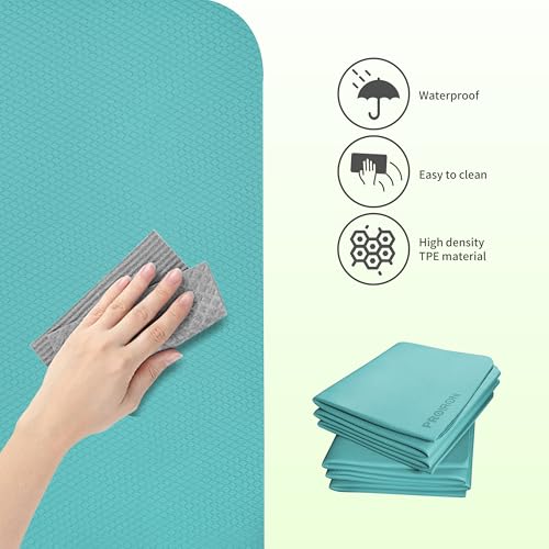 PROIRON Foldable Yoga Mat 0.24"/0.16" for Home Workout & Travel, Non Slip Travel Yoga Mats with Carry Bag, Packable Yoga M...