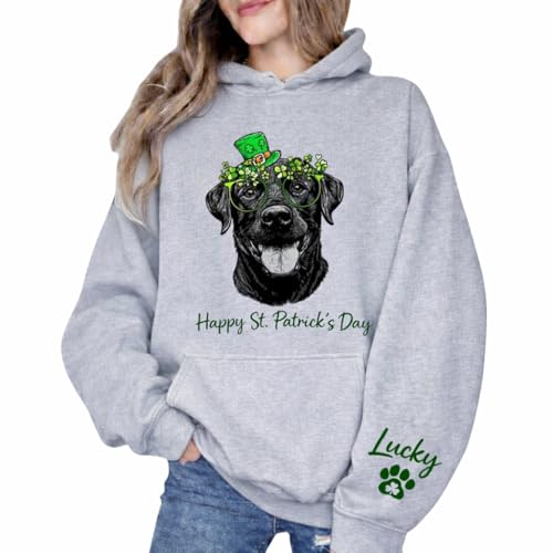Famitrendz Custom St. Patricks Day Sweatshirt, Personalized Patrick Day Dog Sweater, Patrick Days Gift for Women, Dog Lover