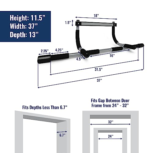 Iron Gym Express Home Pull Up Bar for Doorway – Portable Total Upper Body Home Gym Chin Up Bar for Strength Training & At ...