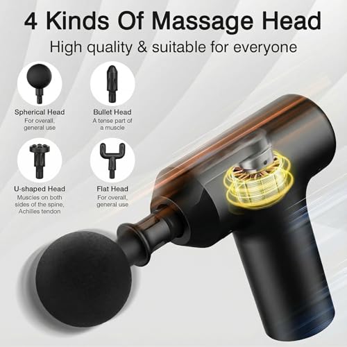 Nsyfe Deep Tissue Massage Gun, 3200RPM Professional Percussion Muscle Massager for Pain Relief & Recovery, Quiet Electric ...