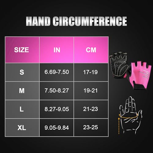 FITFIV Cycling Gloves Bike Gloves for Men/Women Half Finger Biking Gloves Exercise Workout Gloves Suitable for Outdoor Spo...