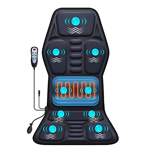 AIVEISI Massage Seat Cushion Pad with Heat 9 Massage Style Lumbar Support Function, Fatigue Stress Relief Back Massager Ch...