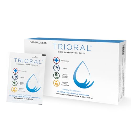 TRIORAL Rehydration Electrolyte Powder – Oral Rehydration Salts for Dehydration – Supports Hydration during Workouts, Flui...