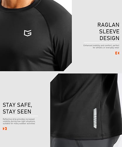 G Gradual Men's Thermal Shirts Long Sleeve Athletic Workout T-Shirts Crewneck Fleece Lind Base Layer for Men Cold Weather