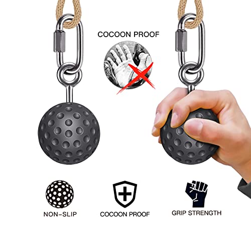 SELEWARE Pull Up Ball Grip, Non-Slip Rock Climbing Holds Pull Up Power Ball for Strength Training Attachment, Neutral Grip...