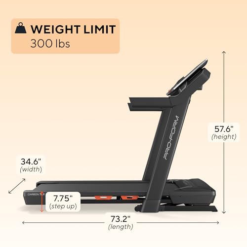 Proform Carbon Treadmills: Treadmills for Walking and Running with Built-in Fan and SpaceSaver Design