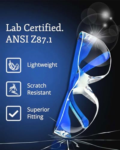Aqulius 24 Bulk Safety Glasses for Men & Women - ANSI Z78.1 Certified - Scratch/Impact Resistant Crystal Clear Eye Protect...