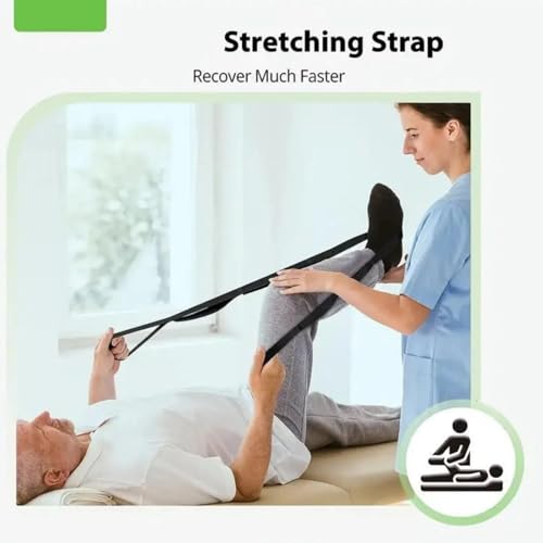Stretching Strap Yoga Strap for Home Workout, Exercise, Pilates and Gymnastics, 10 Loops Non-Elastic Stretch Bands with Ae...