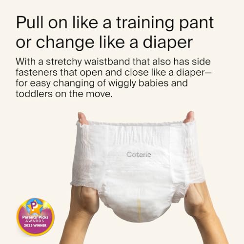 Coterie The Pant, Size 5, Refastenable Training Pants for Sensitive Skin, Hypoallergenic, Super Absorbent Overnight Leak P...