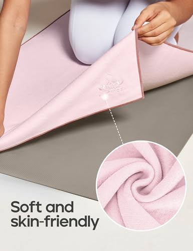 Heathyoga Yoga Mat Towel Non Slip for Hot Yoga Towel with Silicone Grip & Free Spray Bottle, 72"X26" Extra Large Microfibe...
