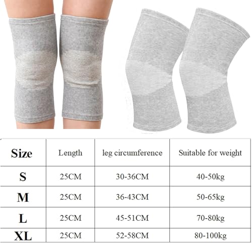 Bamboo Charcoal Knee Sleeve - Bamboo Knee Brace Bamboo Compression Knee Sleeve -Elastic Warm Knee Brace Bmboo Knee Sleeve ...