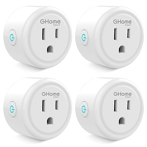 GHome Smart Plug Mini, WiFi Smart Outlet Plug Works with Alexa and Google Home, Timer Outlet with APP Control, 2.4GHz Netw...