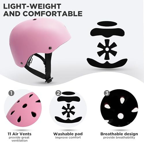 Kids Bike Helmet 2 Pack, Adjustable Toddler Helmet for Age 3-14 Boys Girls, Multi-Sport Helmet for Skateboard Roller Skate...